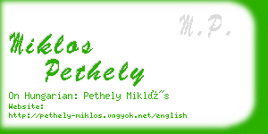 miklos pethely business card